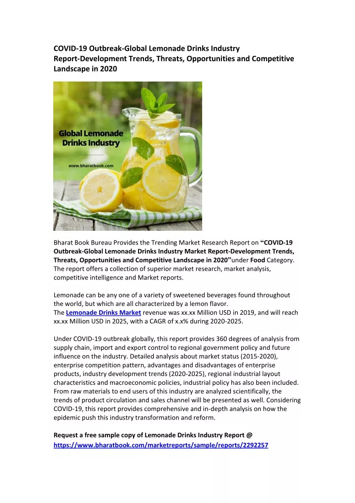 covid 19 outbreak global lemonade drinks industry