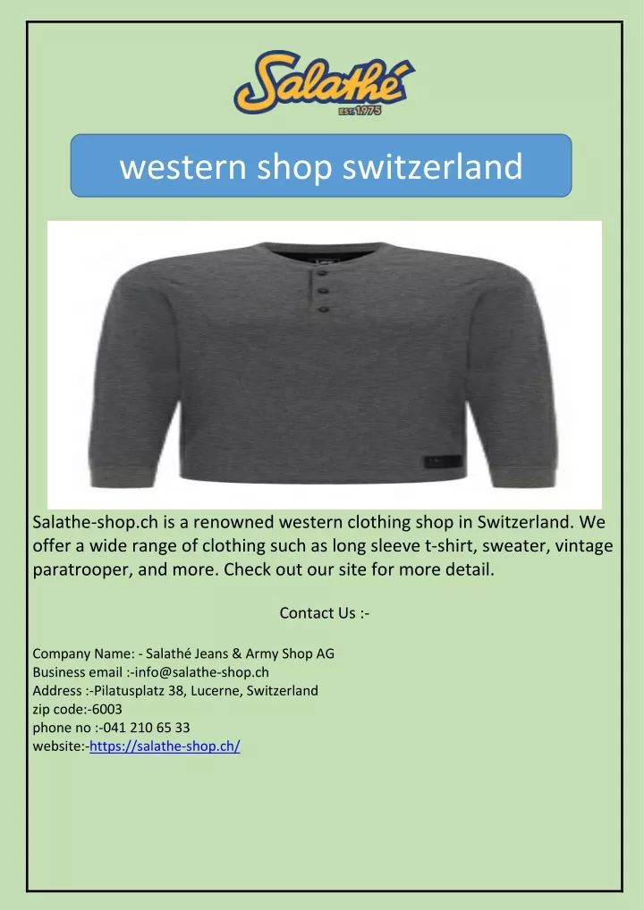 western shop switzerland