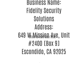 Fidelity Security Solutions