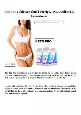 Keto Pro Tabletter Bluff i Sverige, Pris, Omdöme & Recensioner