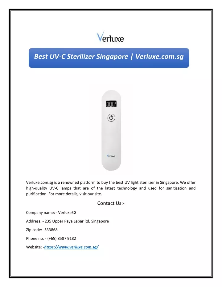 best uv c sterilizer singapore verluxe com sg