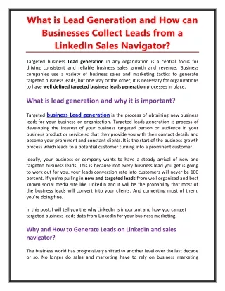 what is lead generation and how can businesses