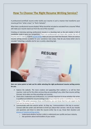 How to choose the right resume writing service?