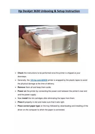 hp deskjet 3630 unboxing setup instruction