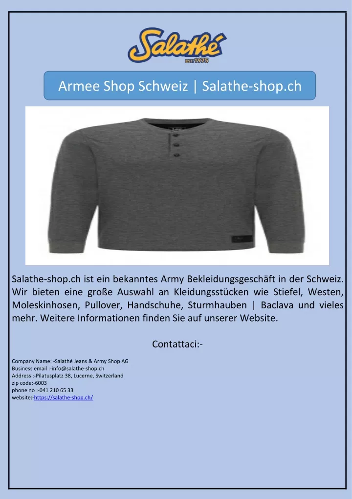 armee shop schweiz salathe shop ch