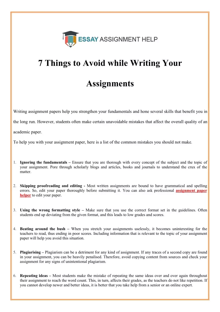 7 things to avoid while writing your