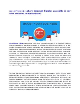 seo services in lahore thorough bundles