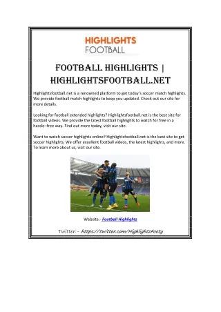 Football Highlights | Highlightsfootball.net