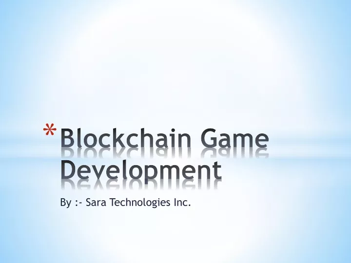 blockchain game development