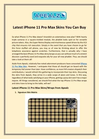 Latest iPhone 11 Pro Max Skins You Can Buy