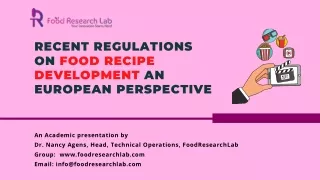 recent regulations on food recipe development