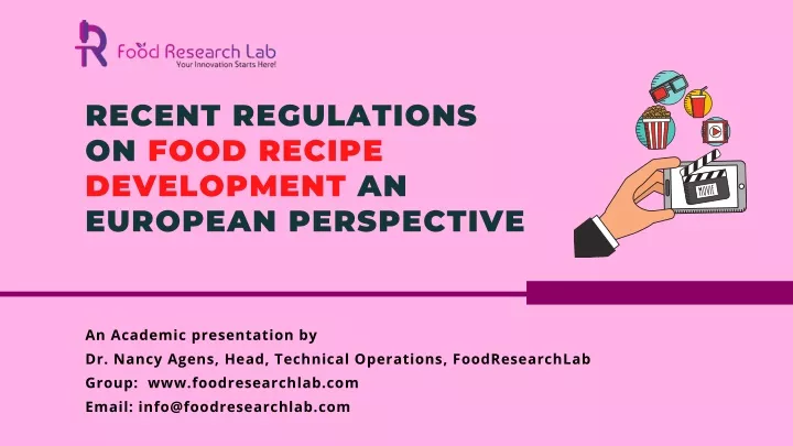 recent regulations on food recipe development