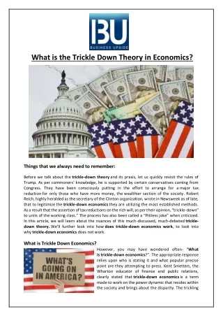what is the trickle down theory in economics
