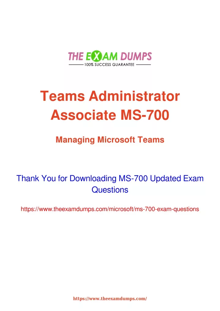 PPT - MS-700 Exam | Microsoft MS-700 PDF Questions & Answers PowerPoint ...