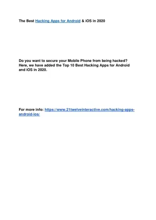 The Best Hacking Apps for Android & iOS in 2020