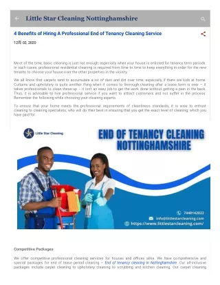 4 Benefits of Hiring A Professional End of Tenancy Cleaning Service