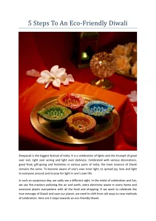 5 steps to an eco friendly diwali