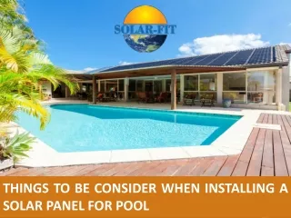 Things to be Consider When Installing a Solar Panel for Pool