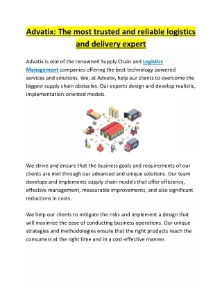 advatix the most trusted and reliable logistics