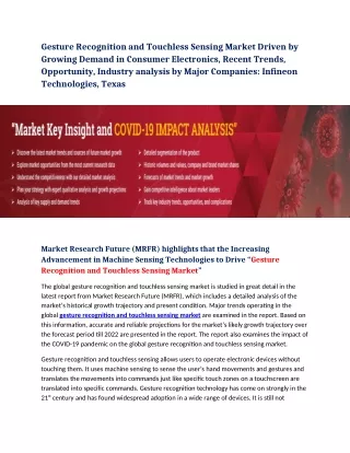 gesture recognition and touchless sensing market