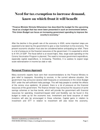 need for tax exemption to increase demand know