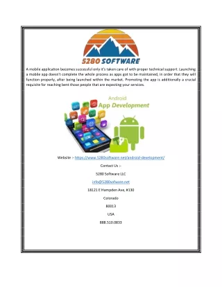 Android App Software in Colorado | 5280 Software, LLC