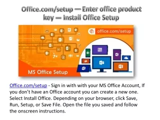 office com setup enter office product key install