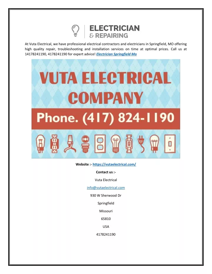 at vuta electrical we have professional