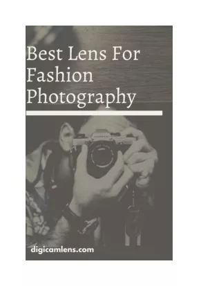 Best Lens For Fashion Photography