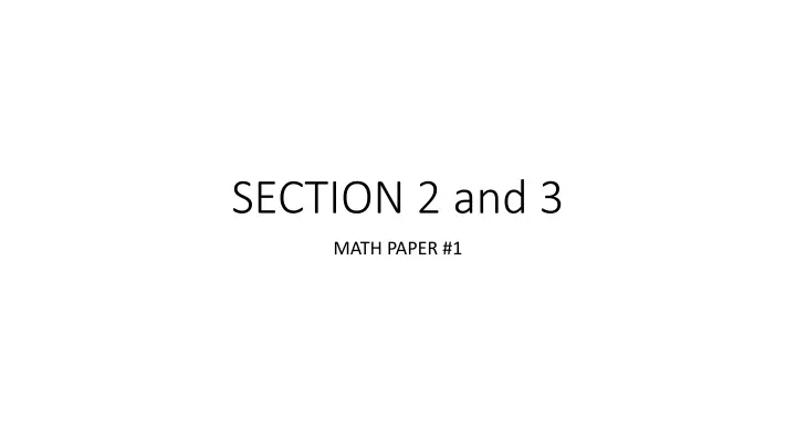 section 2 and 3