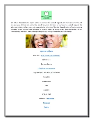 we deliver cheap dentures repairs service to your