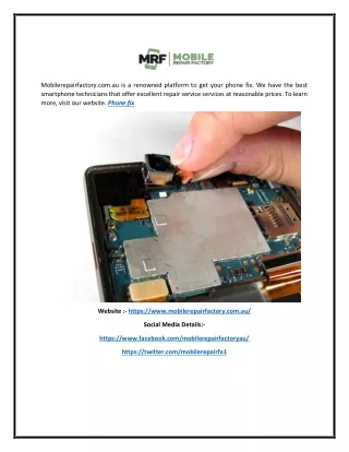 mobilerepairfactory com au is a renowned platform