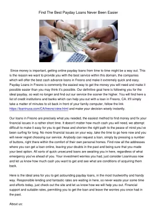 find the best payday loans never been easier
