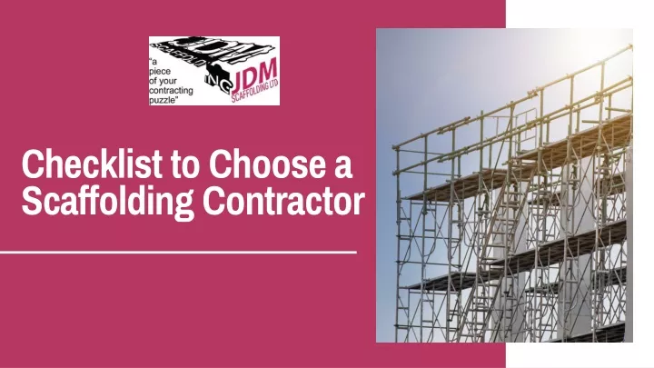 checklist to choose a scaffolding contractor