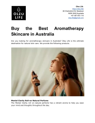 Buy the Best Aromatherapy Skincare in Australia