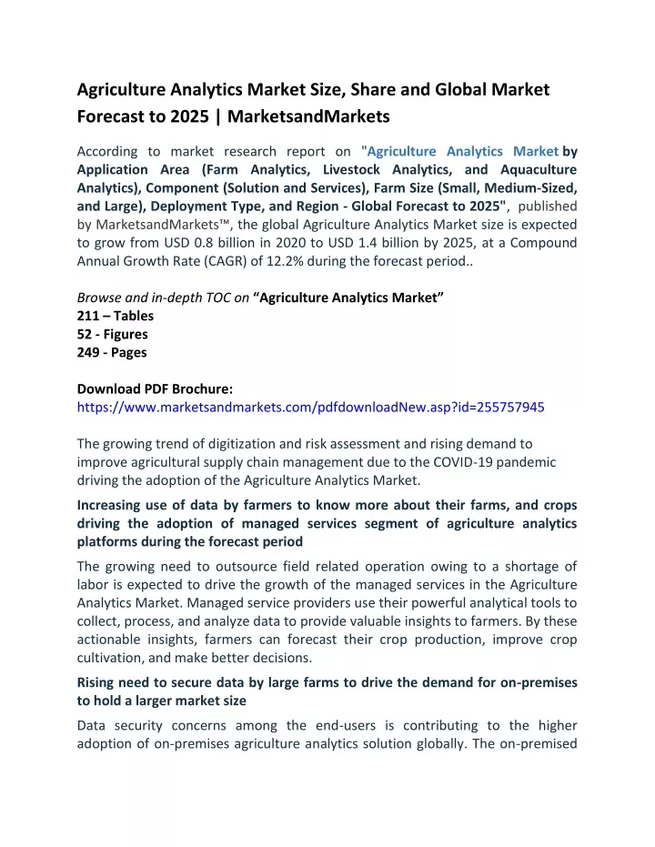 agriculture analytics market size share