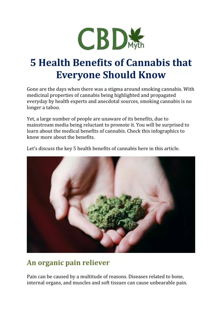 5 health benefits of cannabis that everyone