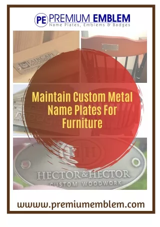 maintain custom metal name plates for furniture