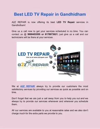 Best LED TV Repair in Gandhidham