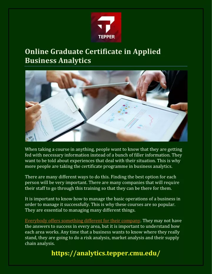 online graduate certificate in applied business