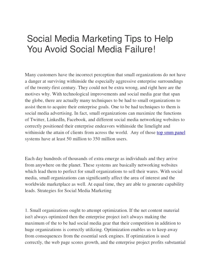 social media marketing tips to help you avoid