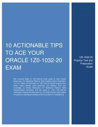 10 actionable tips to ace your oracle 1z0 1032