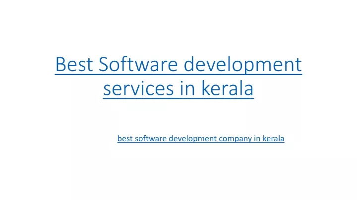 best software development services in kerala