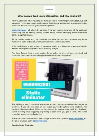 what causes fixed static eliminators