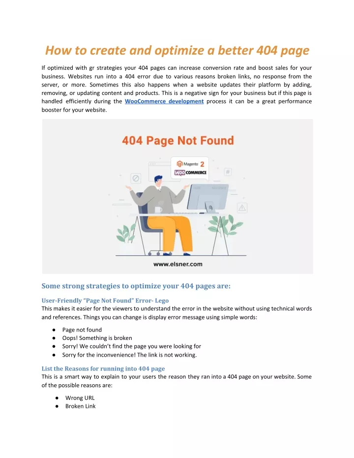 how to create and optimize a better 404 page