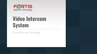 Video Intercom | Network Myanmar