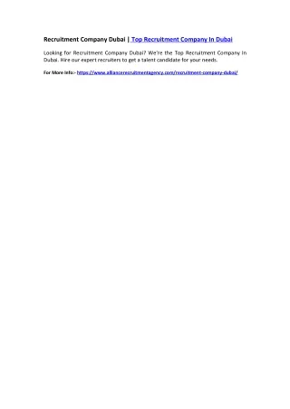 recruitment company dubai top recruitment company