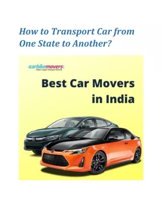 how to transport car from one state to another