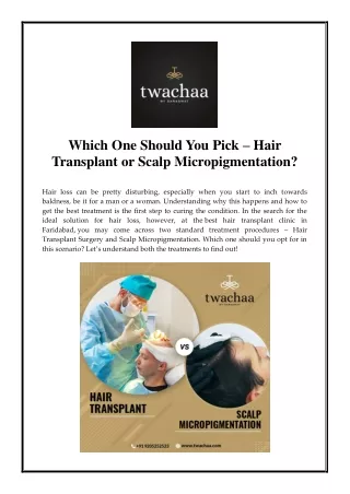 which one should you pick hair transplant
