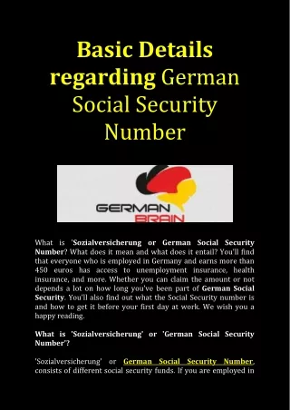 Find your German Social Security Number here now!